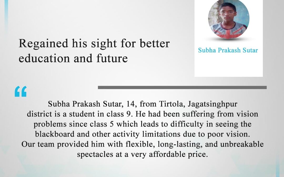 Regained His Sight For Better Education And Future